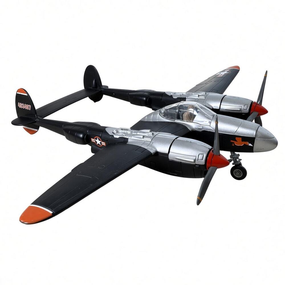 Toy Mark P-38 Lightning Twin Boom Fighter Model Plane WWII US Army Plastic Toy